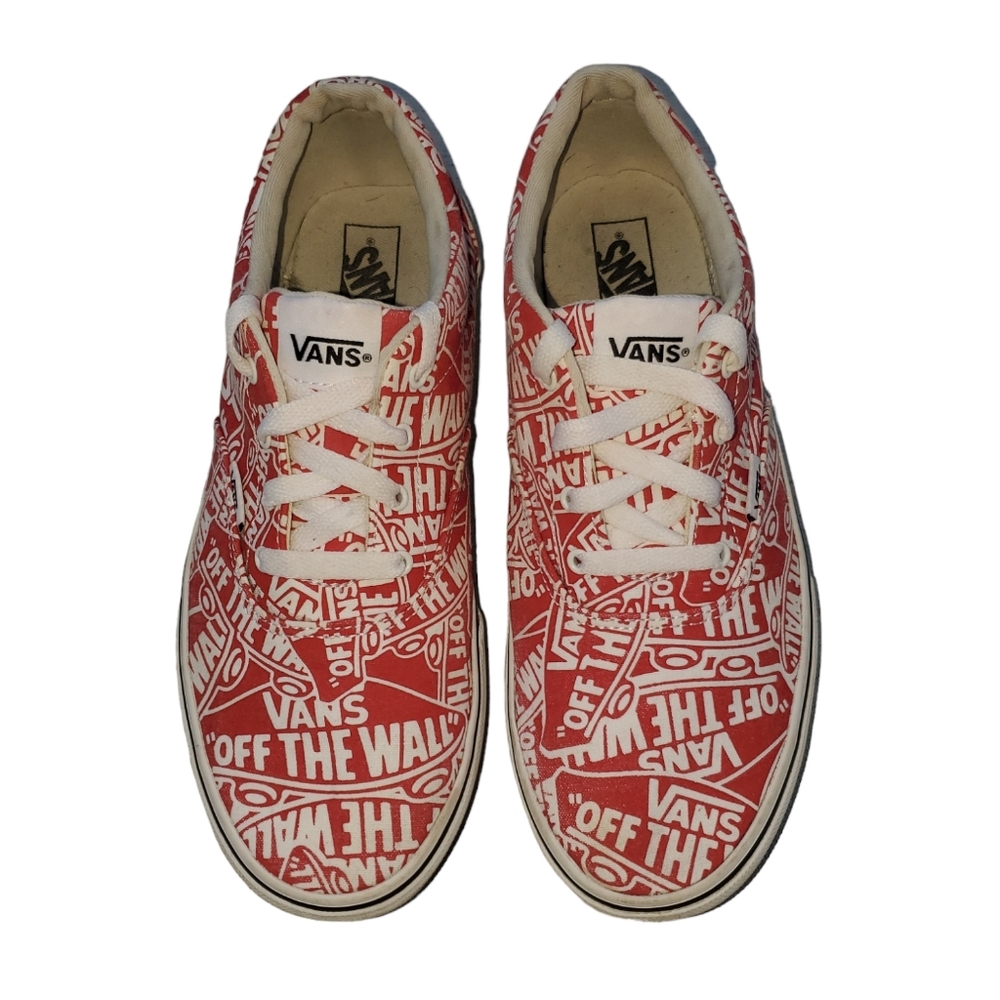 Vans Off The Wall Red and White Skater Shoe